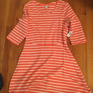Pink stripe old navy dress with tags